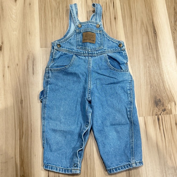 Guess Vintage 90’s Denim Overalls Baby Toddler 24 Months - Picture 1 of 5